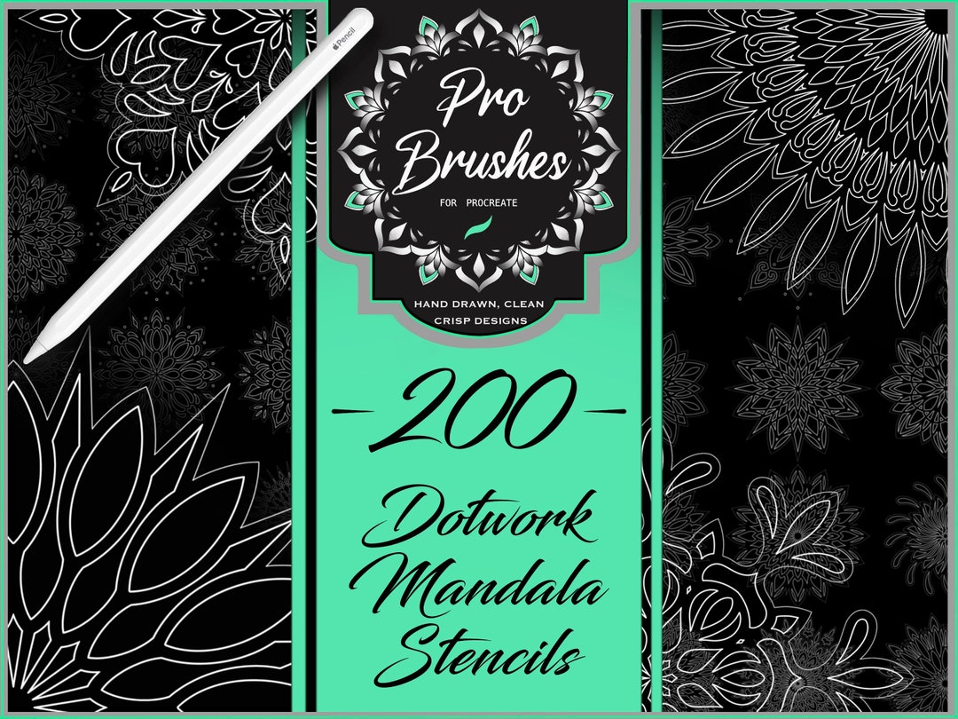 200 Dotwork Mandala Tattoo Stamps: Procreate Brush Set (PDF Guide) - Etsy