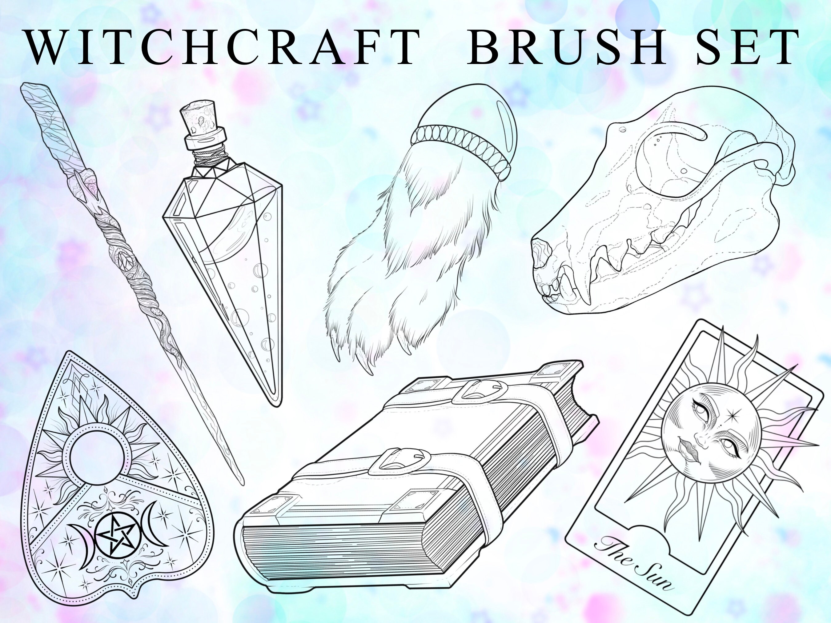 Witchcraft Tattoo Brushes for Procreate 60 Witchy Procreate - Etsy