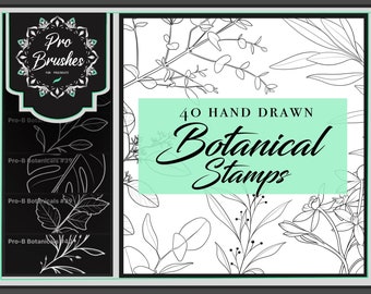 Procreate Botanical Stamps for Tattoo Artists: 40 Exquisite Plant Tattoo Designs - Procreate Brushes/Stamps for Nature-inspired Tattoo Art