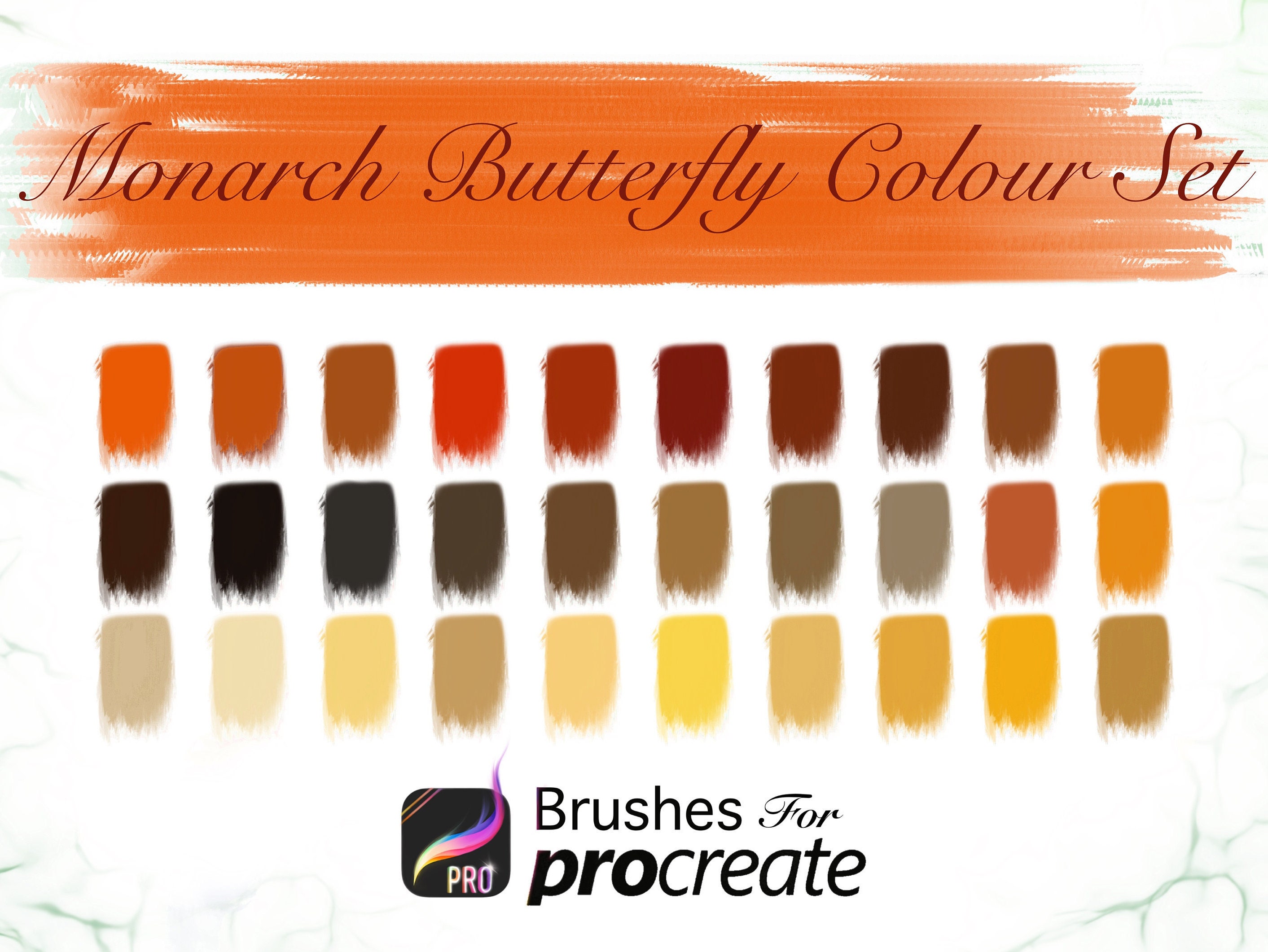 Monarch Butterfly Colour Set Procreate Colour Palettes Etsy UK