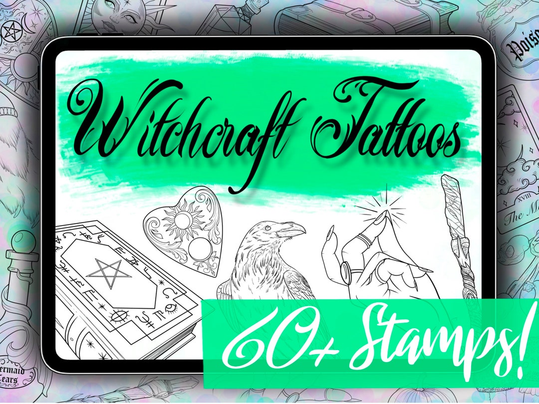 Witchcraft Tattoo Brushes for Procreate - 60+ Witchy Procreate Stamps ...