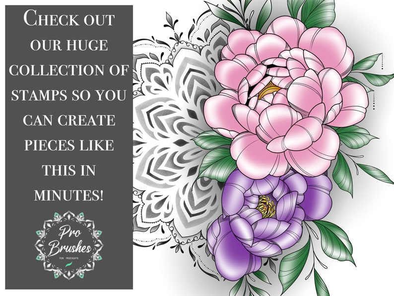 Mandala Dotwork Tattoos for Procreate - Procreate Stamps Ornate ...