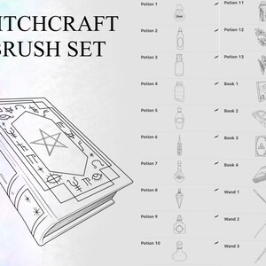 Witchcraft Tattoo Brushes for Procreate - 60+ Witchy Procreate Stamps ...
