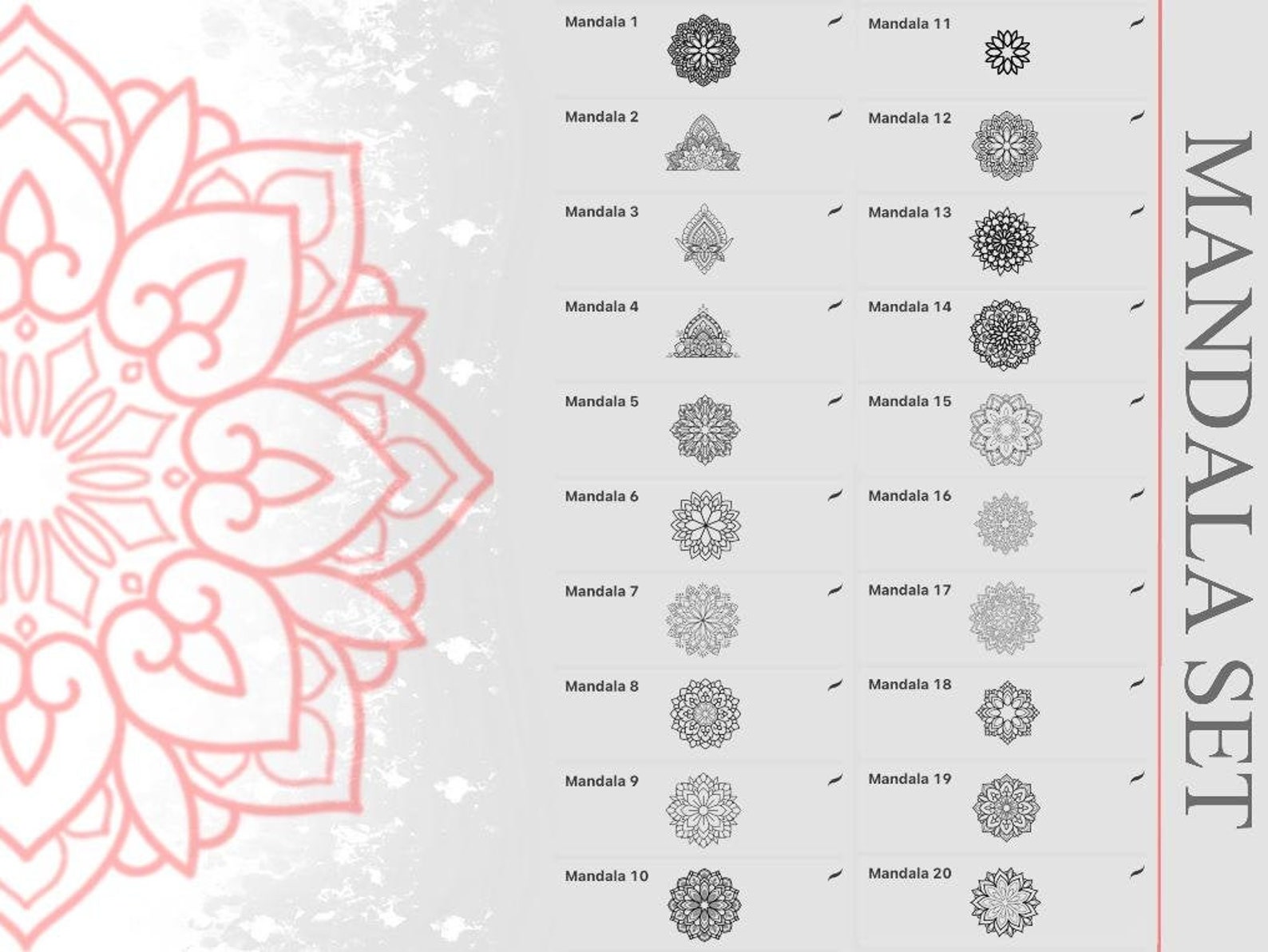 Mandala Stamps for Procreate Procreate Brushes 60 Mandalas | Etsy