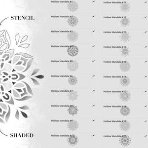 Dotwork Tattoo Stamps for Procreate Dot Tattoos and Mandala Stencils for Procreate 50 Tattoo Stencils and 50 Shaded/Dotted Designs image 4