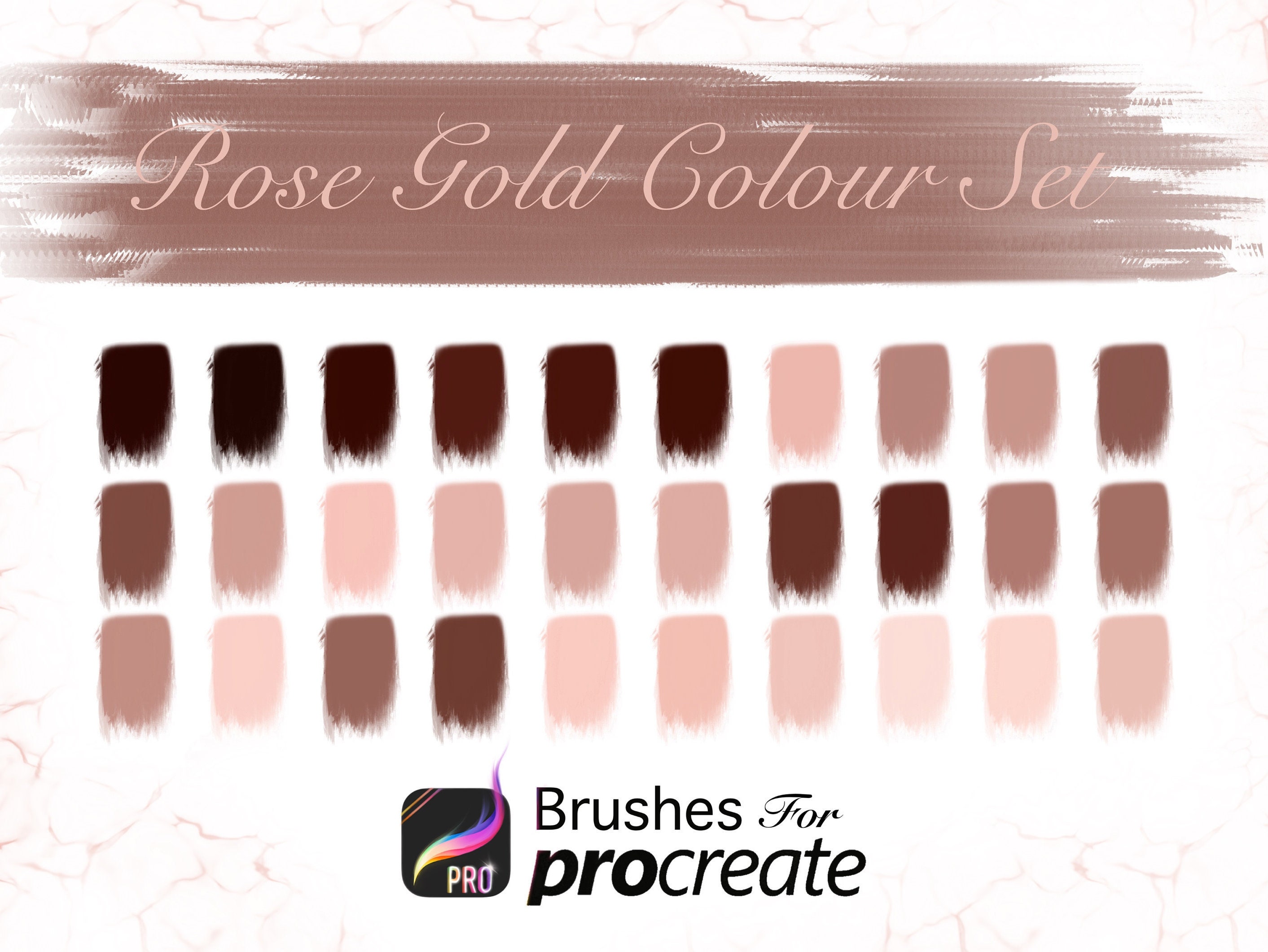 Rose Gold Colour Set - Procreate Colour Palettes - Etsy