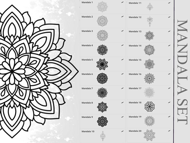 Mandala Stamps for Procreate Mandala Procreate Brushes 60 - Etsy