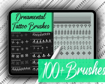Ornamental Tattoo Brushes - Procreate Line Brushes for Tattoo Flash in Minutes - Lace Brushes, Filigree Brushes, Polynesian & more!