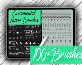 Ornamental Tattoo Brushes - Procreate Line Brushes for Tattoo Flash in Minutes - Lace Brushes, Filigree Brushes, Polynesian & more!