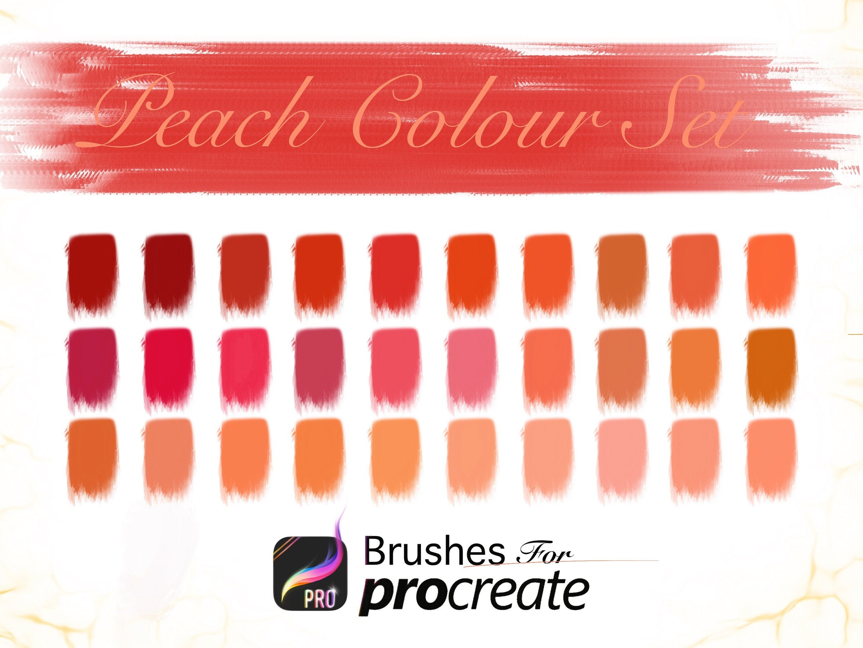 Peach Colour Set Procreate Colour Palettes - Etsy
