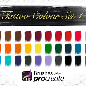 Tattoo Ink Colour Set 1 Procreate Colour Palettes image 1