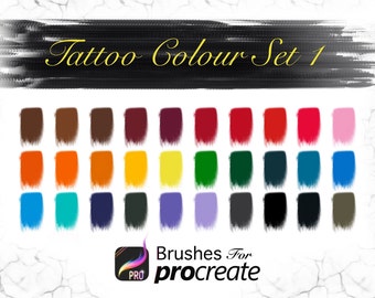 Ensemble de couleurs d'encre de tatouage 1 - Palettes de couleurs Procreate