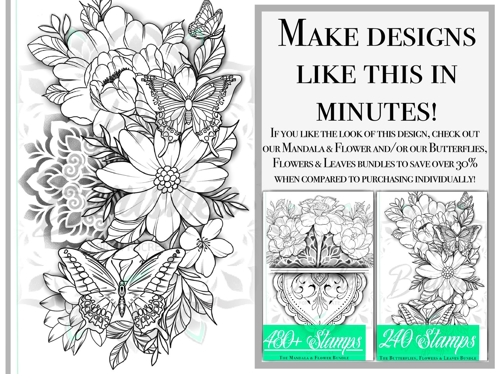 Mandala Dotwork Tattoos for Procreate - Procreate Stamps Ornate ...