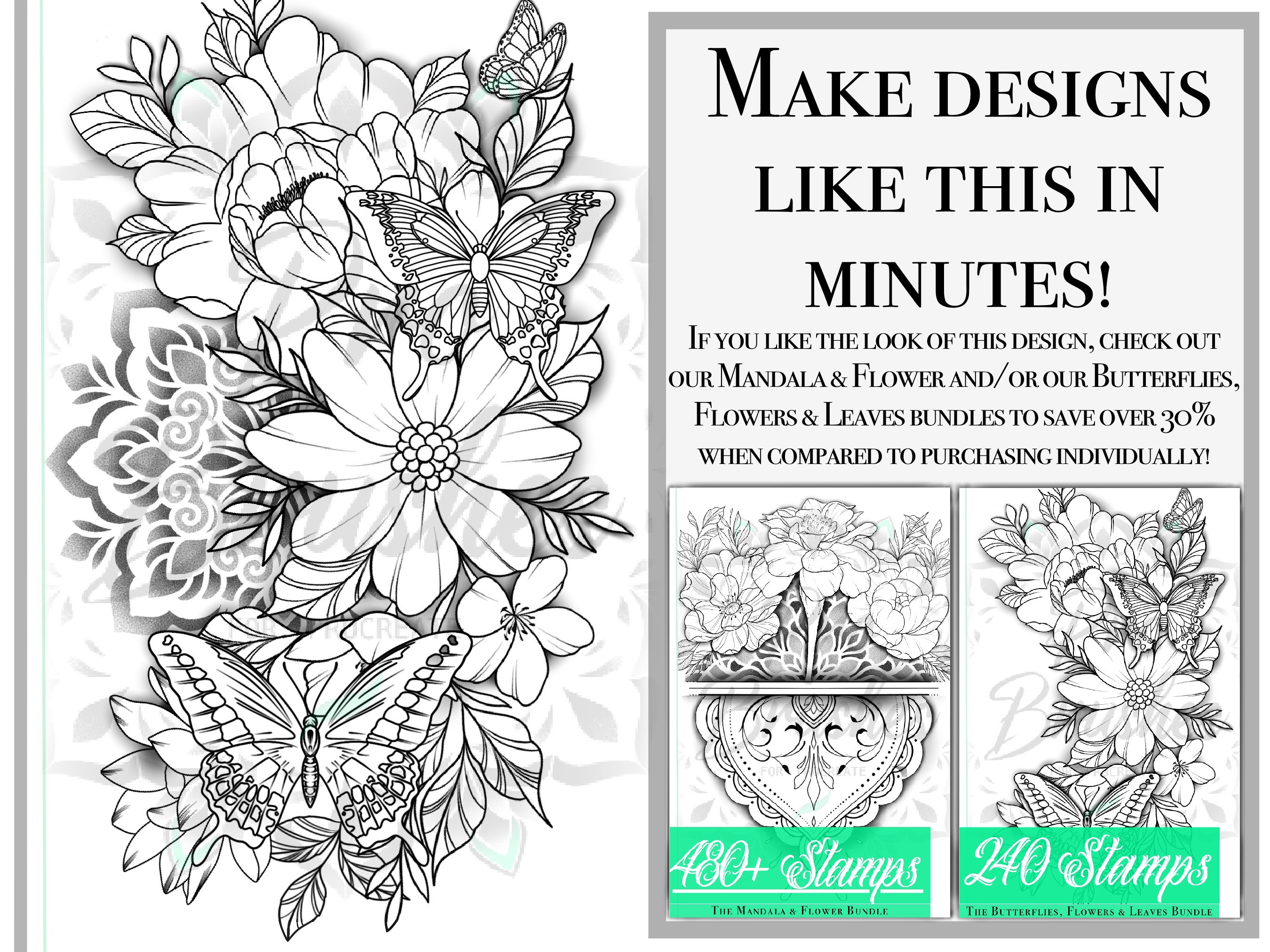 Mandala Dotwork Tattoos for Procreate - Procreate Stamps Ornate ...