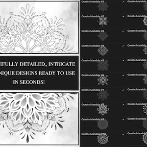 Mandala Dotwork Tattoos for Procreate - Procreate Stamps Ornate ...