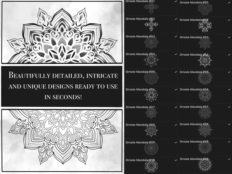 Mandala Dotwork Tattoos for Procreate - Procreate Stamps Ornate ...