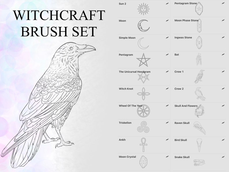 Witchcraft Tattoo Brushes for Procreate - 60+ Witchy Procreate Stamps ...