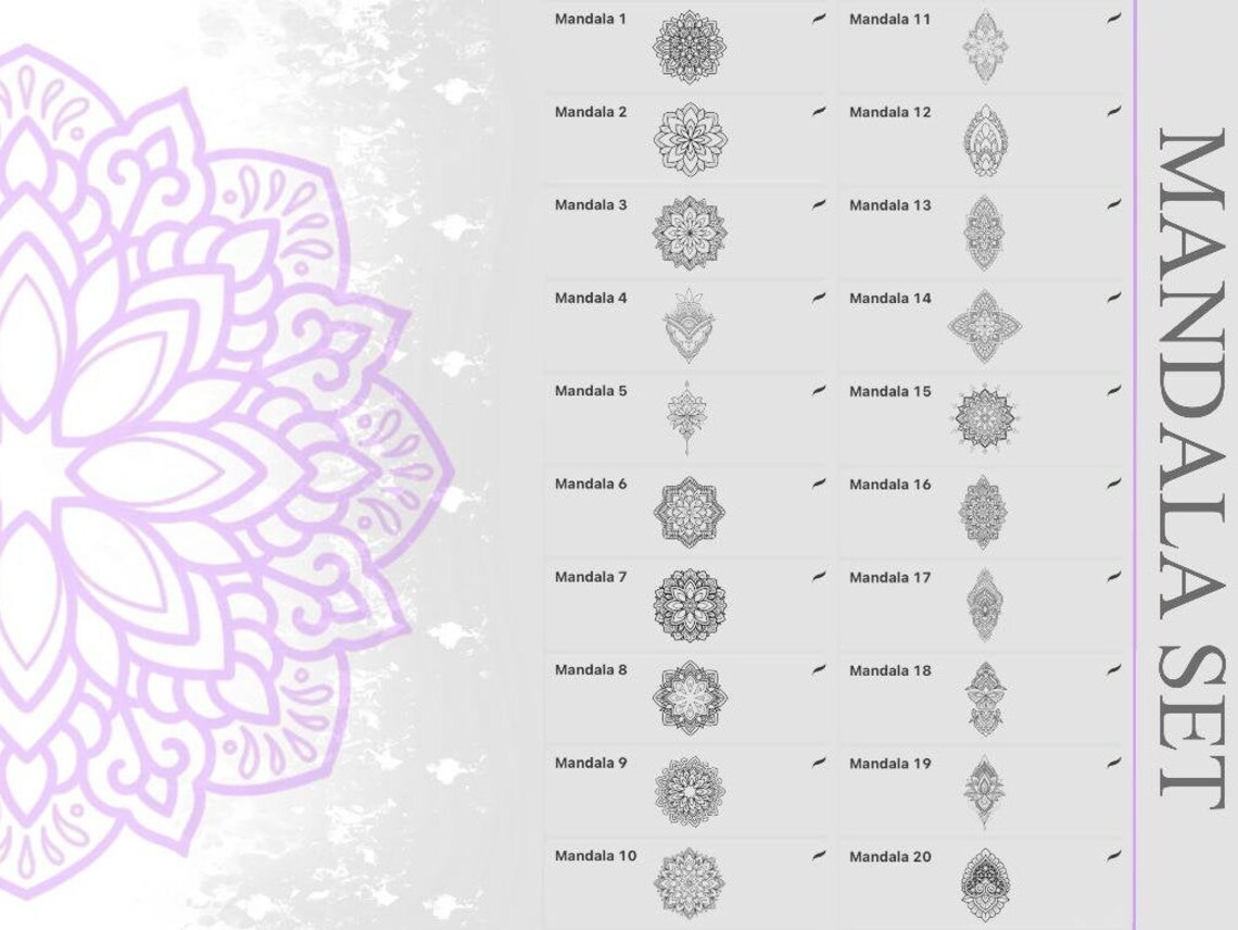 Mandala Stamps for Procreate Procreate Brushes 60 Mandalas | Etsy