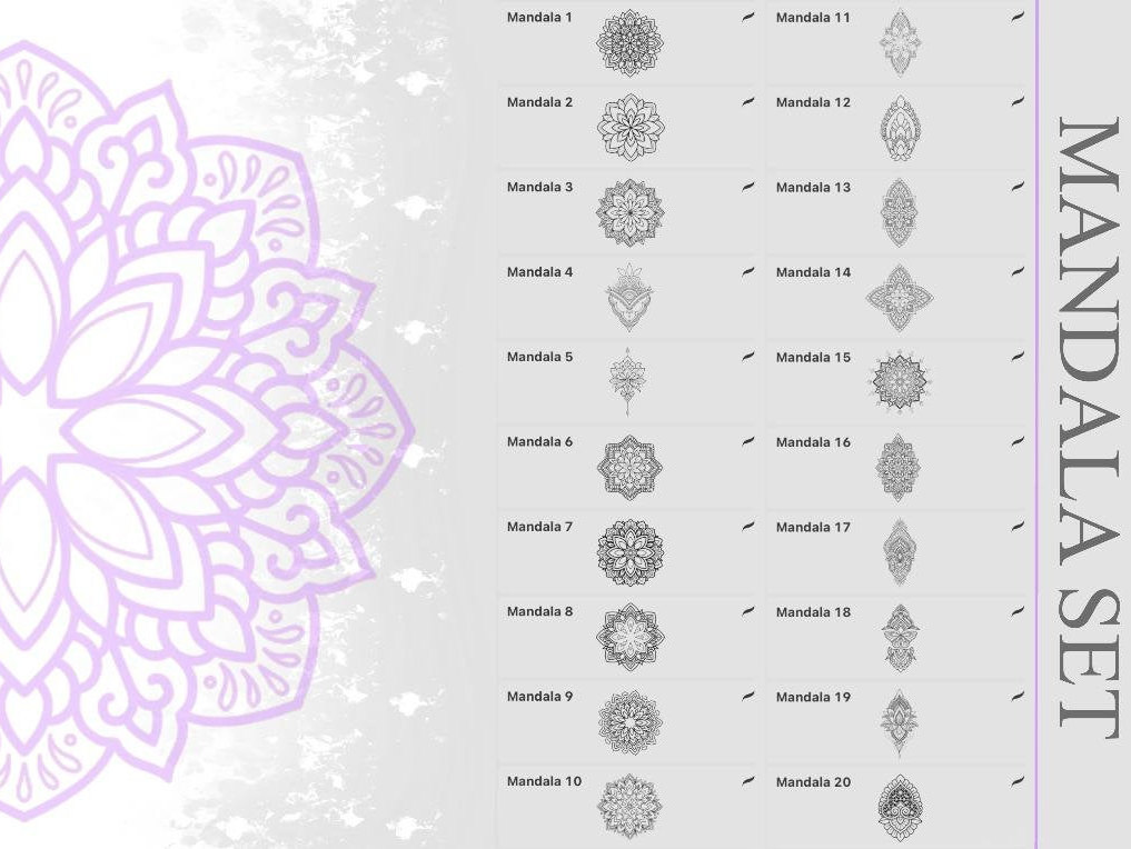 Mandala Stamps for Procreate - Mandala Procreate Brushes - 60 Mandalas ...