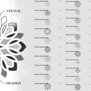 Dotwork Tattoo Stamps for Procreate Dot Tattoos and Mandala Stencils for Procreate 50 Tattoo Stencils and 50 Shaded/Dotted Designs image 9