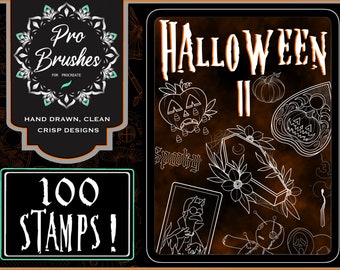 Halloween Tattoo Stamps for Procreate - Version 2.0 - 100 Tattoo Flash Procreate Stamps - Check out a whole new range due to popular demand!
