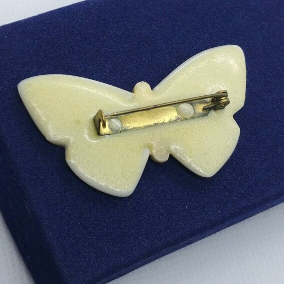 Vintage  butterfly/insect brown stoun  brooch/pin View 6