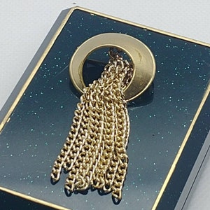 Vintage Gold Ton Brosche mit Ketten