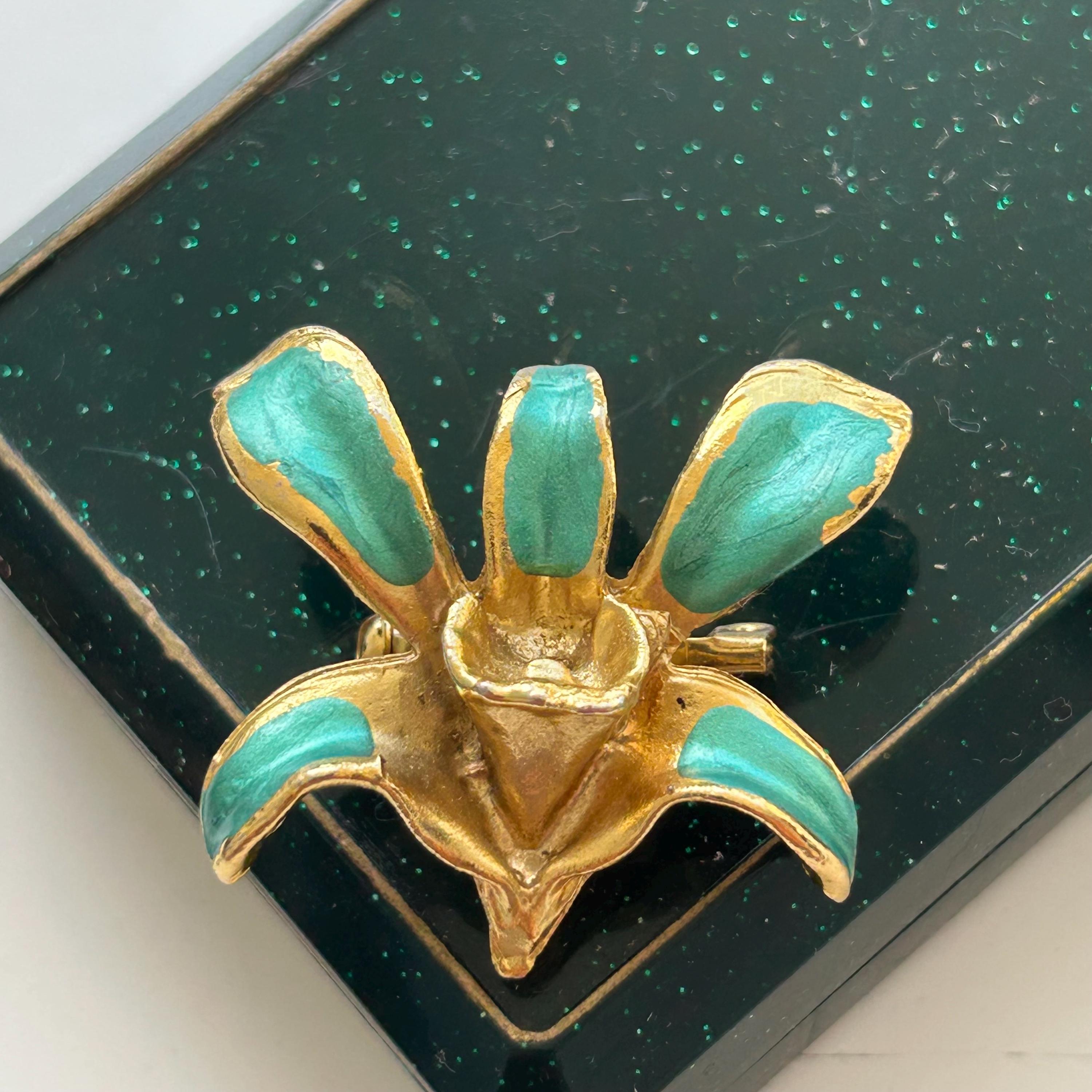 RISIS　22K　蘭ネックレス　ジュエリー　ループタイ　＊新品・未使用品＊ Risis orchid pendant - Etsy 日本