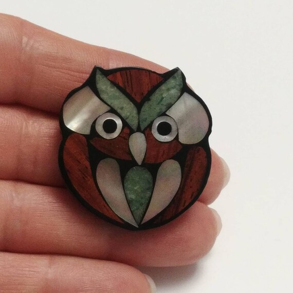 ヴィンテージ フクロウ ブローチ 鳥 真珠層 マザーオブパール - Etsy 日本