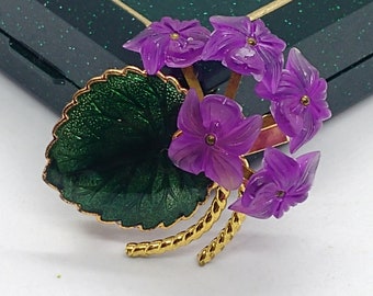 broche violette florale vintage