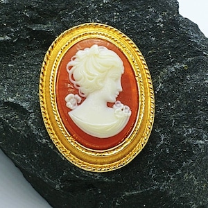 Vintage Gemme/ cameo  brooch/ pendant lady potrait