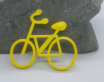 Vintage bike bicycle yellow brooch sport brooch/ pin