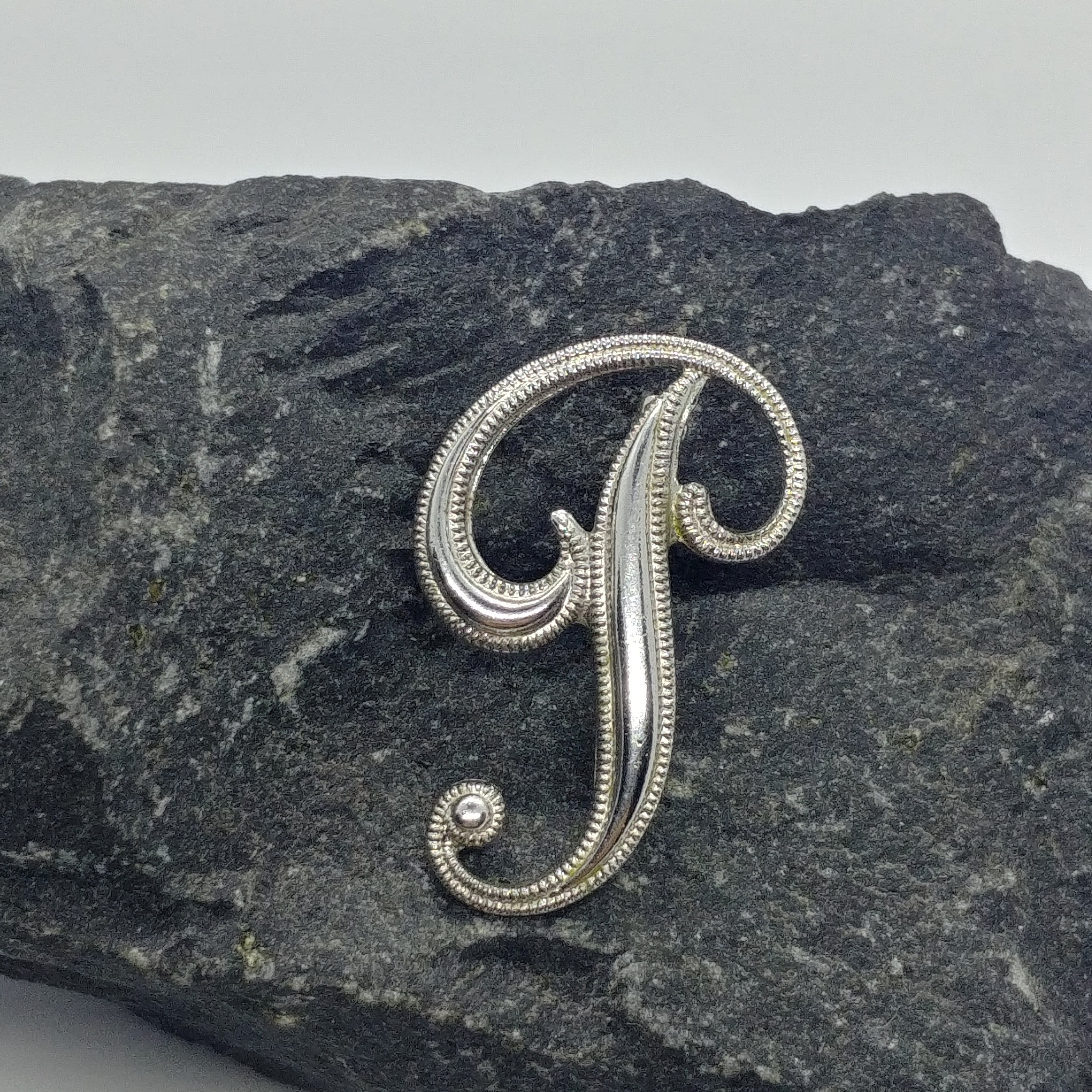 Vintage Brooch Pin Letter P Monogram Name Initial Brooch 835