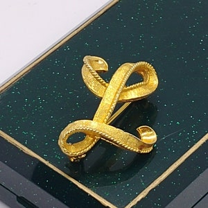 Broche vintage con monograma de la letra L y nombre inicial