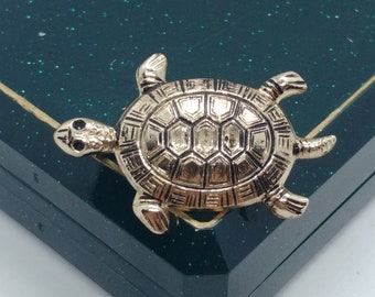 Vintage Schildkröte Silber Ton Brosche