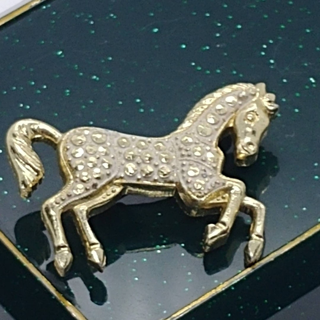 Vintage Horse Brooch/pin With Marcasites Etsy
