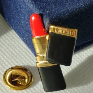 Vintage Lipstick Pin/Brooch Lancome Signed