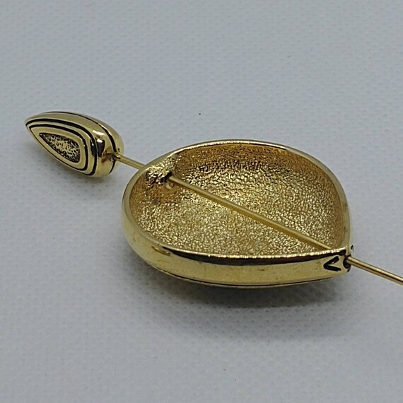 Vintage needle brooch/pin goldplated sogned Pierr… - image 4