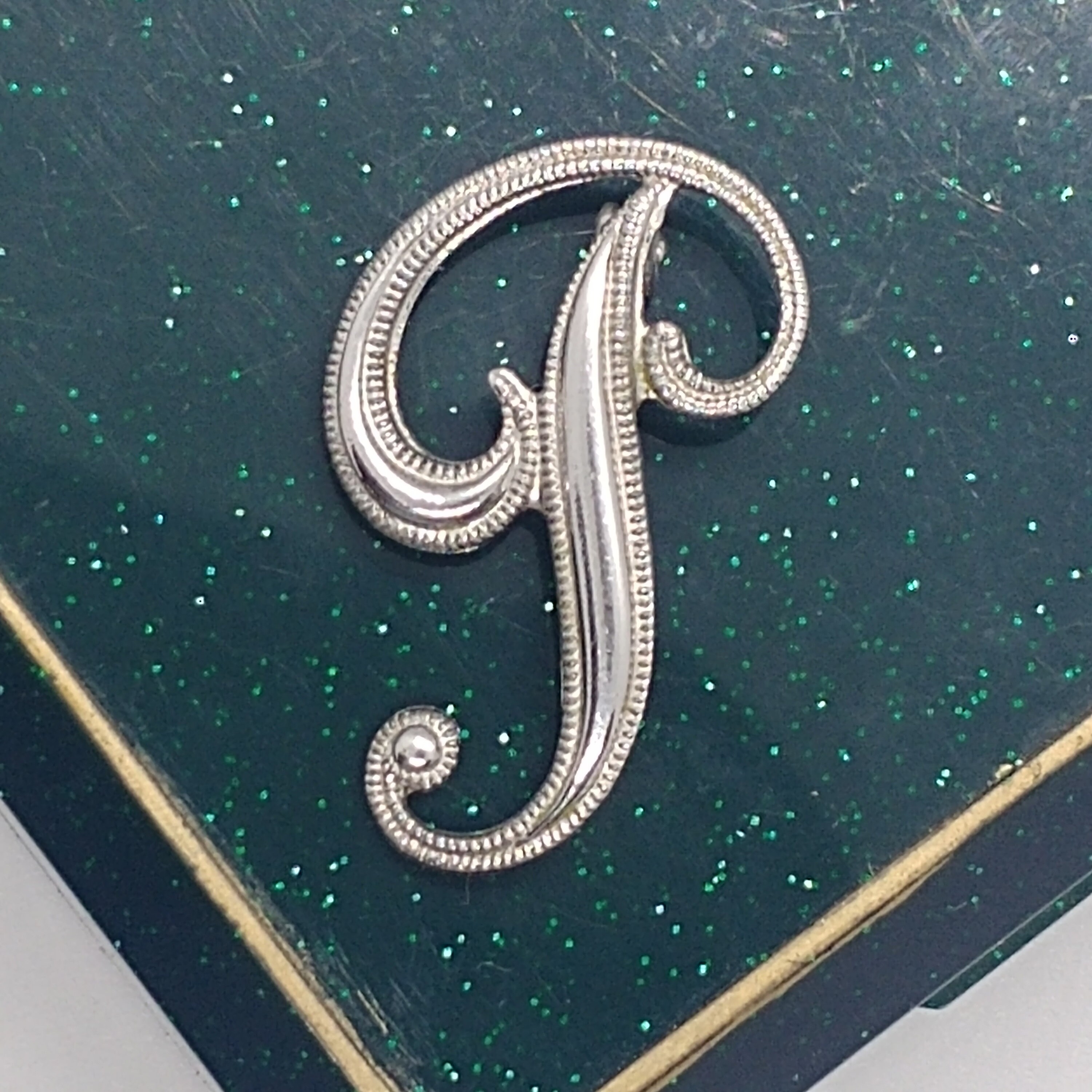 Vintage Brooch Pin Letter P Monogram Name Initial Brooch 835