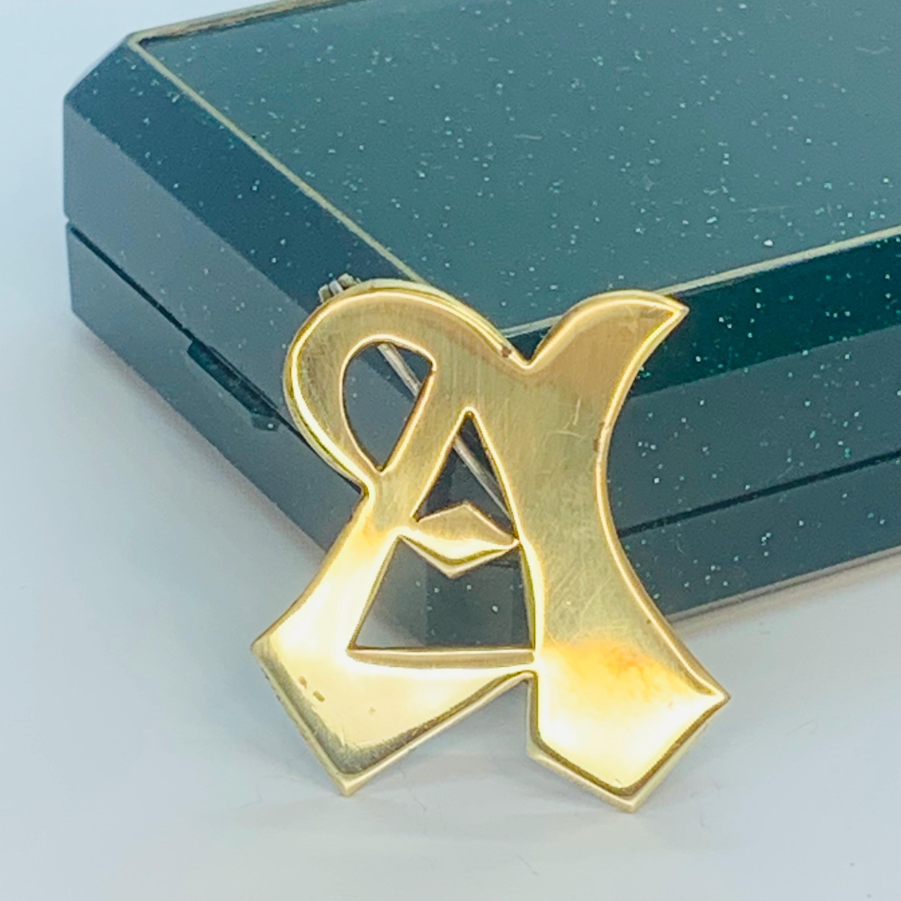 Vintage A Letter Brooch Pin Alphabet Name Initial Monogram - Etsy