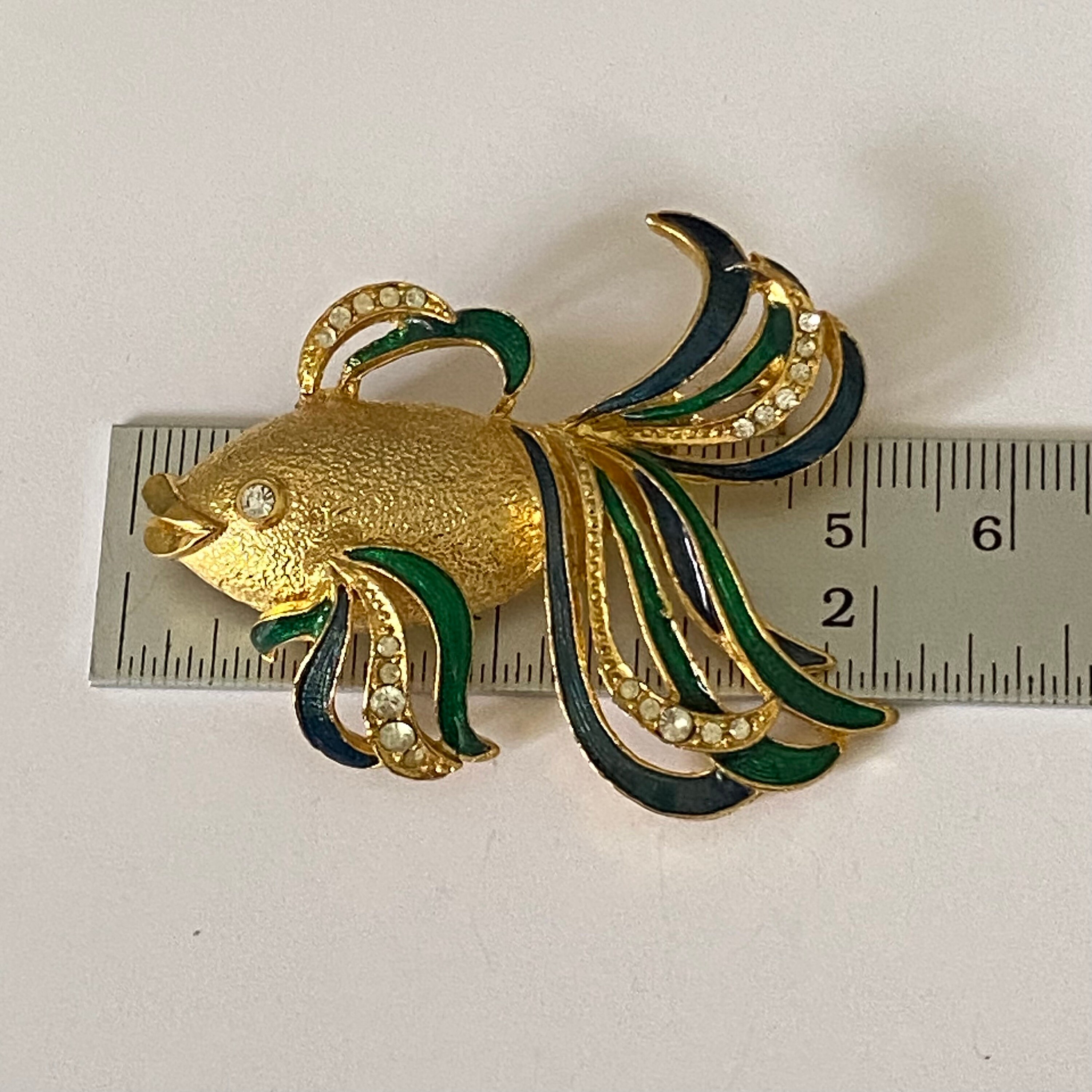 ヴィンテージの金魚ブローチ/ピン、カラーエナメル - Etsy 日本