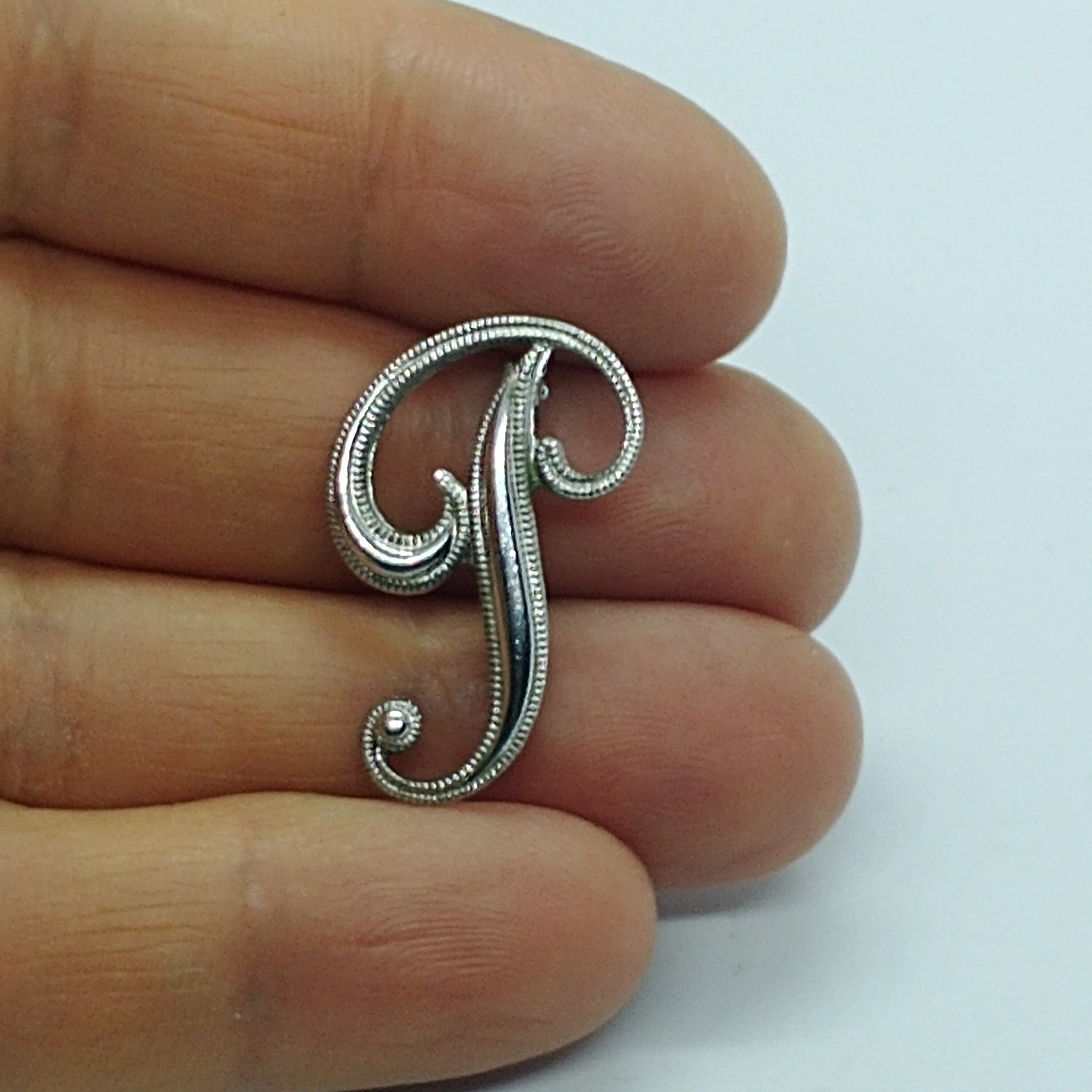 Vintage Brooch Pin Letter P Monogram Name Initial Brooch 835