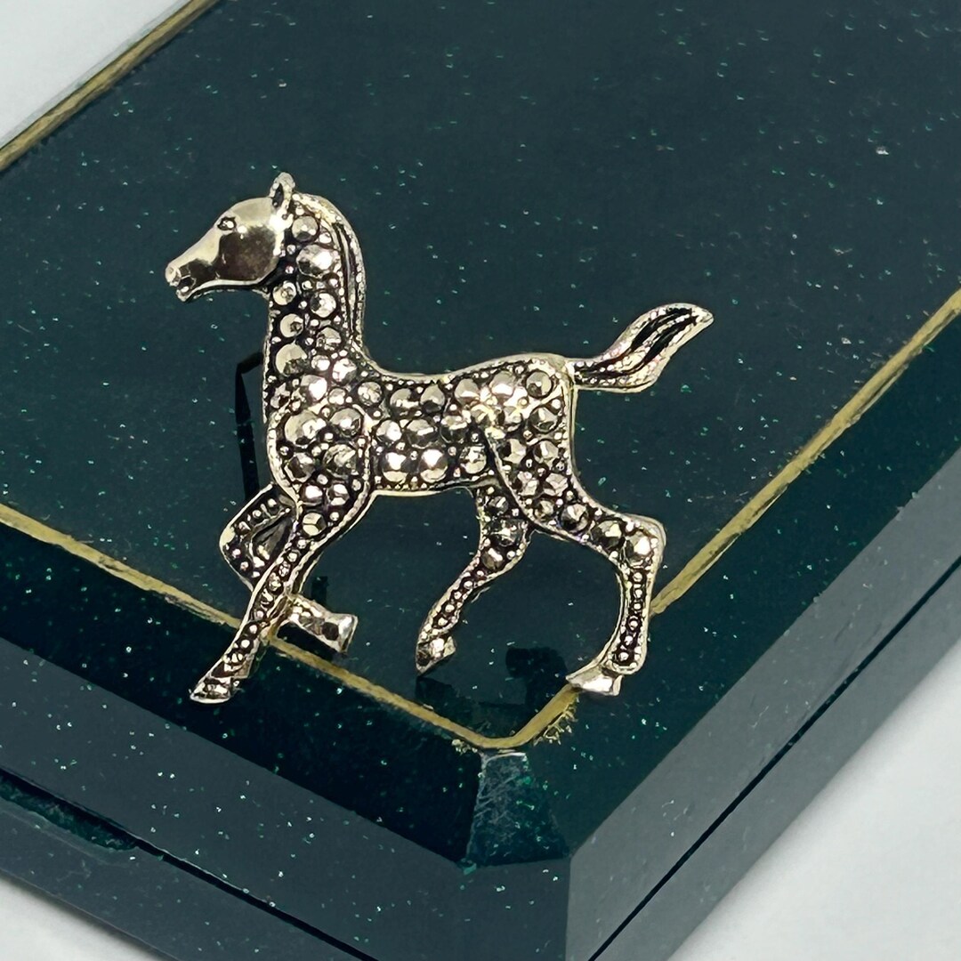 Vintage Horse Brooch,pin Silver Tone With Rheinstones, Pegasus - Etsy