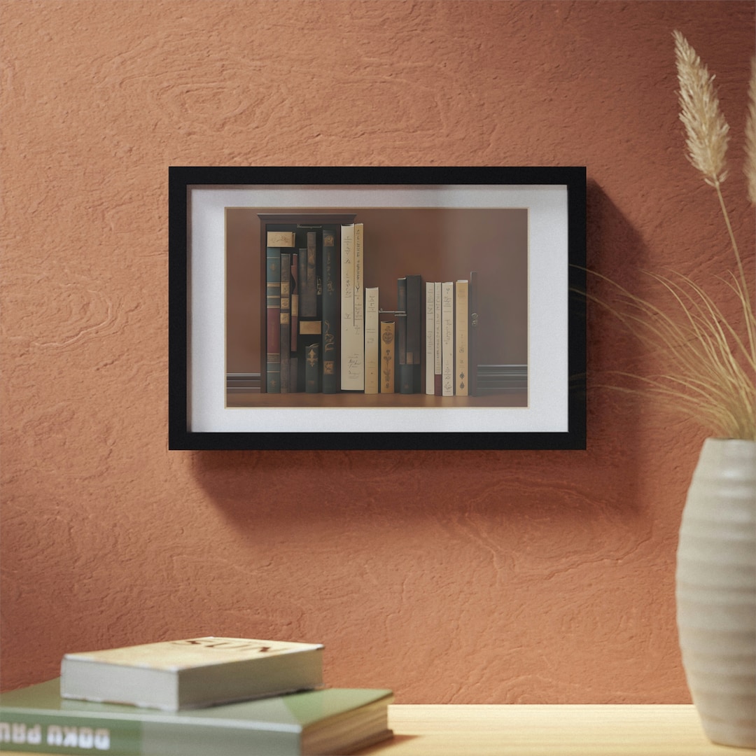 Unhidden Door Framed Art Library Bookshelf Studio Study Office Poster ...