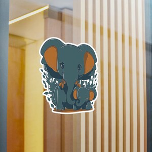 Vinilo adhesivo madre y bebé elefante para animar la sala de juegos con vinilos de animales de dibujos animados con acabado satinado removible y adhesivo restick