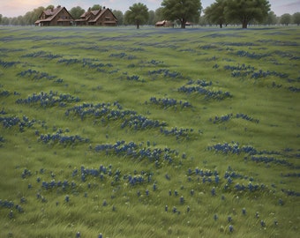 Bluebonnet Field Digital Backdrop for photography 300 dpi 3072x3072 JPG PNG