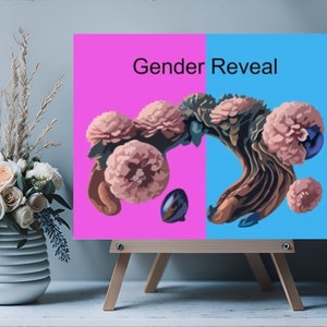 Gender reveal Sign ilumipix aluminum photo panel for gender reveal parties and permanent keepsake.