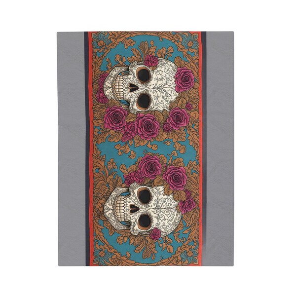 Artistic Sugar Skull Quilted Blanket NCU0PD553 main image 1