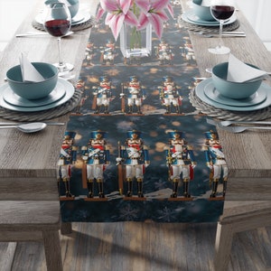 Christmas nutcracker Table Runner Cotton or Polyester christmas tablecloth or standalone christmas accent for winter decor