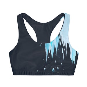 Girls Arctic Ice Sports Bra with fully padded and lined sports bra for working out and yoga in style